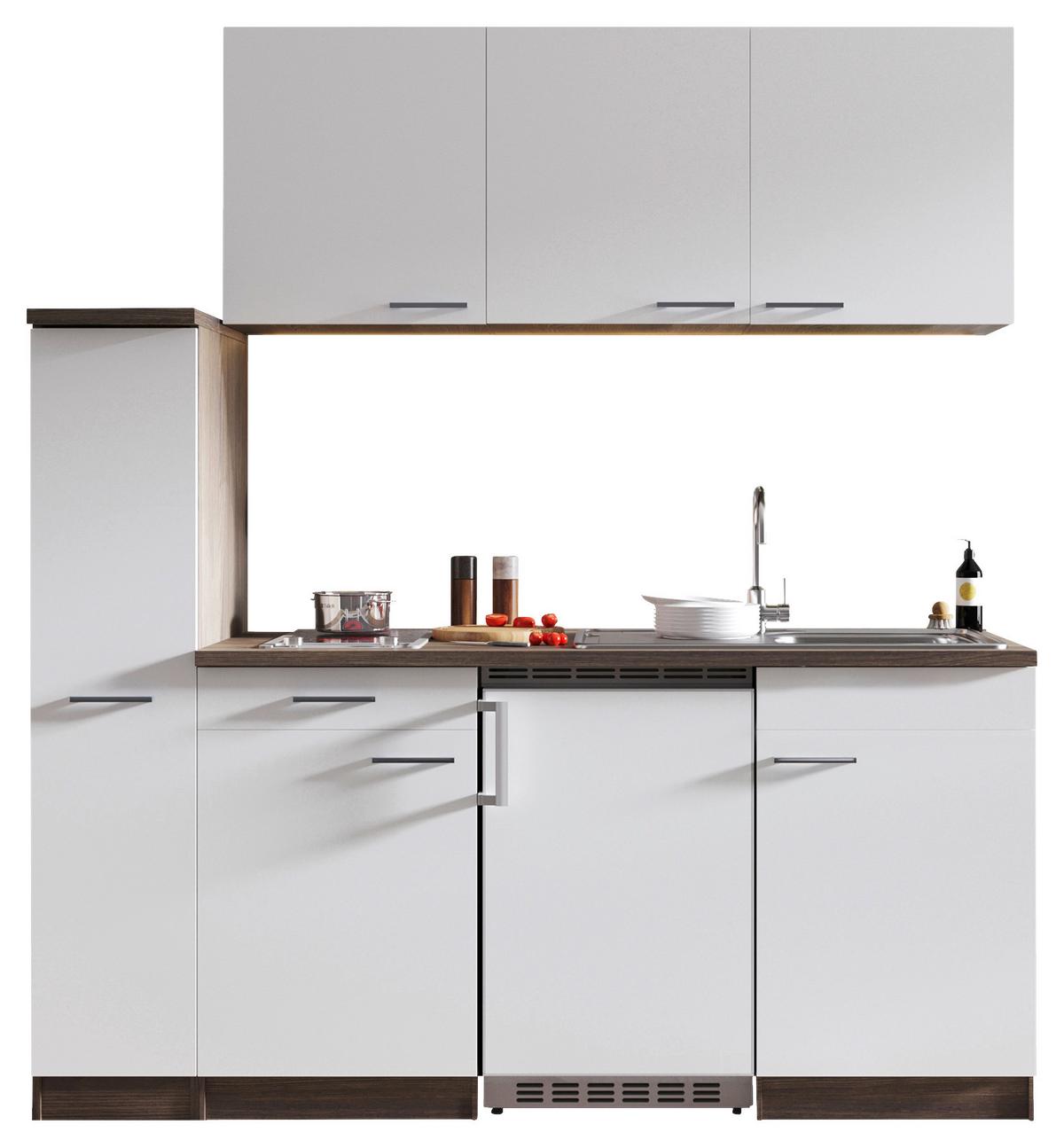 Küchenblock Oliver Singleküche 180 cm - Eichefarben/Weiß, Basics, Holzwerkstoff (180cm) - Respekta
