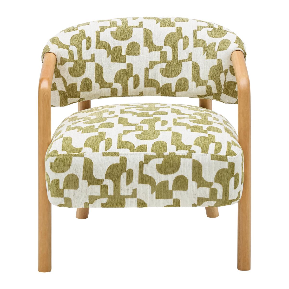 Židle s područkami JORIS, zelená/přírodní žinylka - zelená/přírodní barvy, Lifestyle, dřevo/textil (71/67/71cm) - Mömax