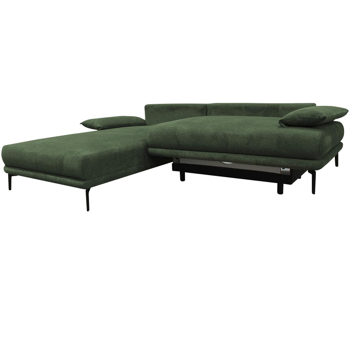 Ecksofa mit Bettkasten Lagacy 192x260 cm Webstoff Grün - Schwarz/Grün, Design, Textil (192/260cm) - MID.YOU