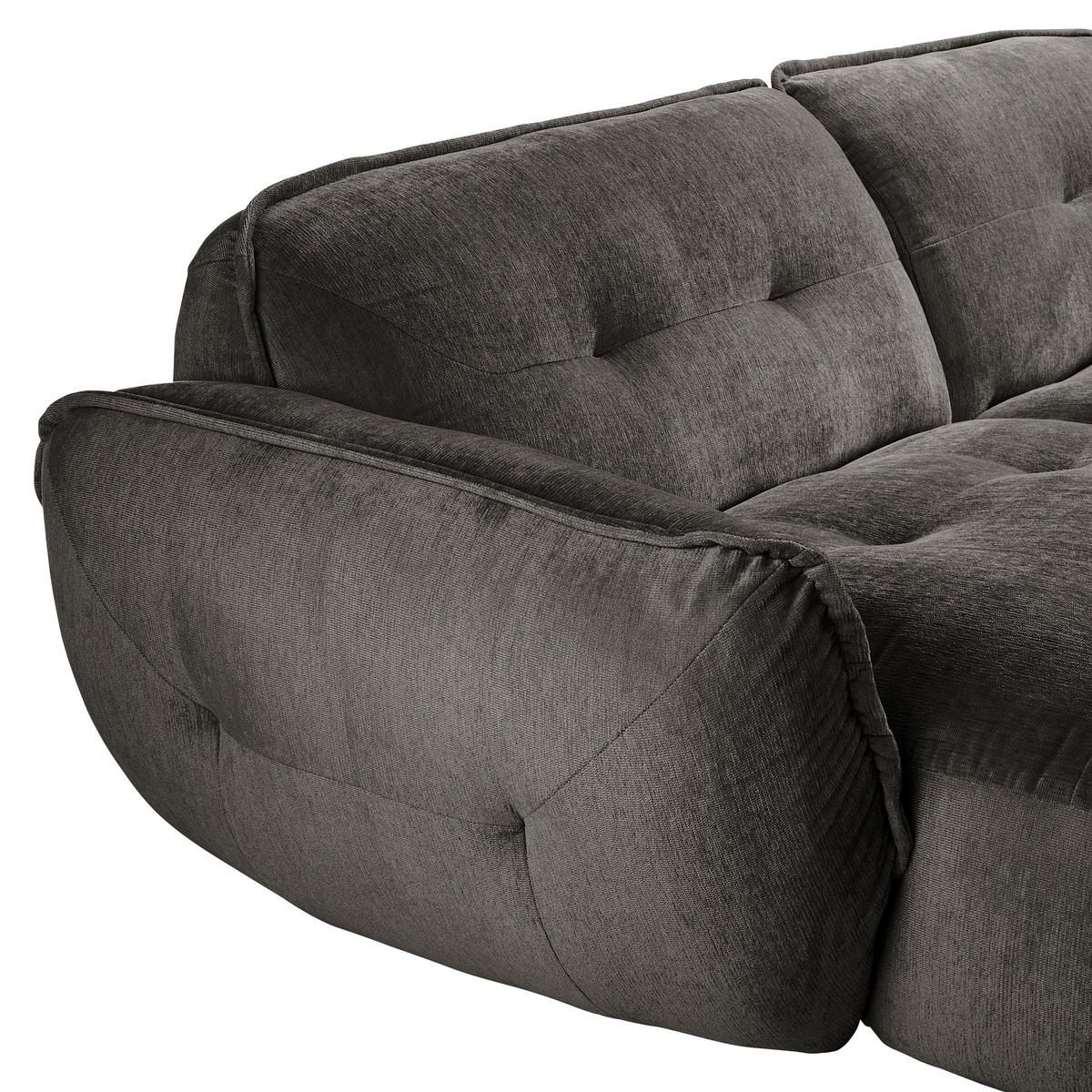 Ecksofa Fluffy Anthrazit S: 184x269 Cm - Anthrazit/Schwarz, MODERN, Textil (184/269cm) - Trendmanufaktur