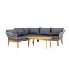 Loungegarnitur Chania - Dunkelgrau/Grau, KONVENTIONELL, Holz/Kunststoff (210/160cm) - Gardenson
