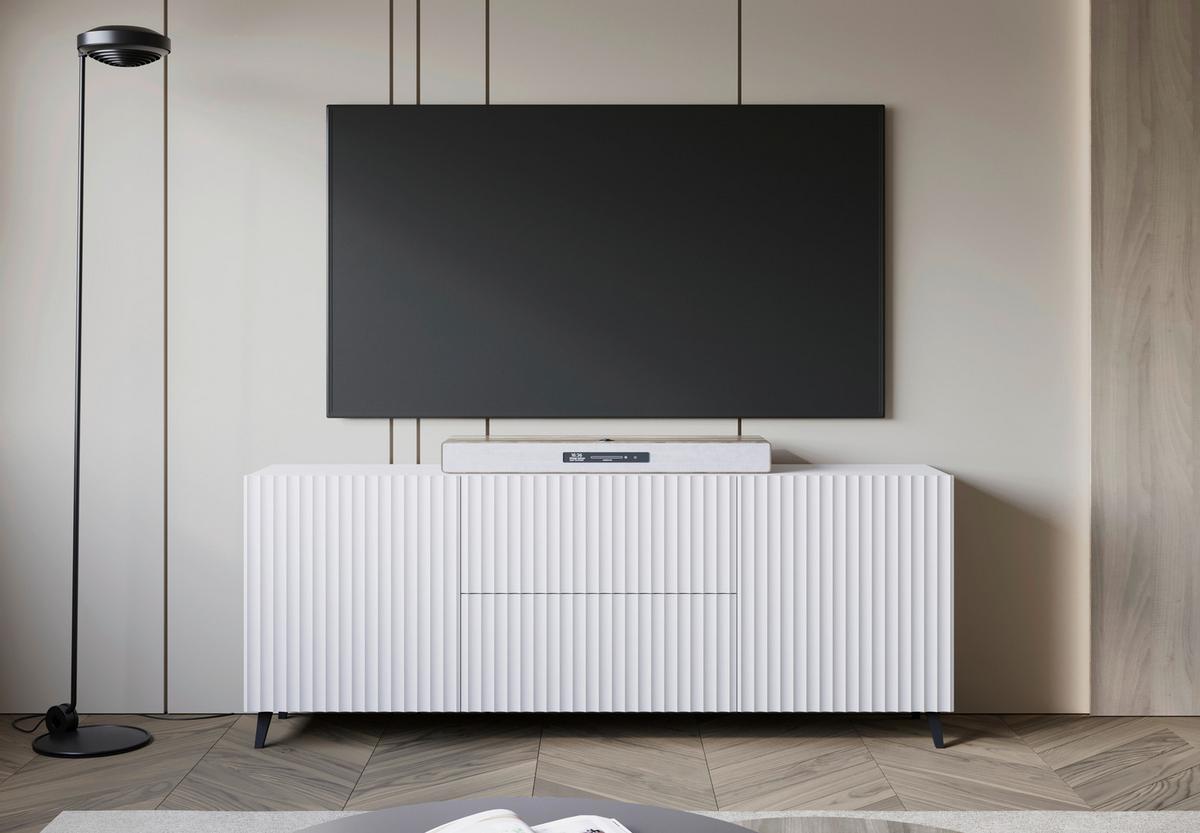 NÍZKÁ KOMODA PHUKET 181 - bílá/černá, Trend, kompozitní dřevo/plast (180/69,4/39cm) - Livetastic