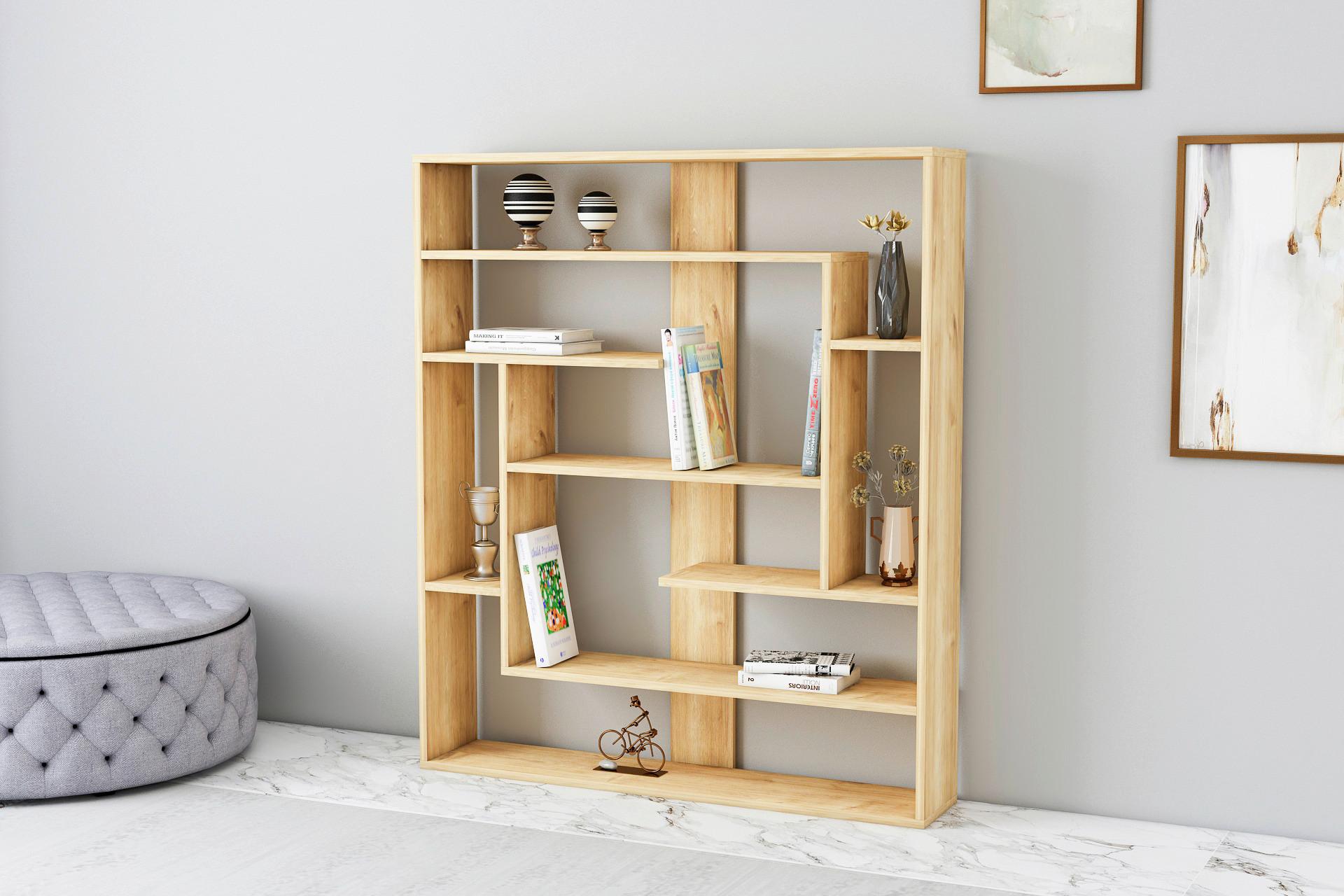 Regal Poseidon Standregal - Eichefarben, Design, Holzwerkstoff (114/132/22cm) - Livetastic