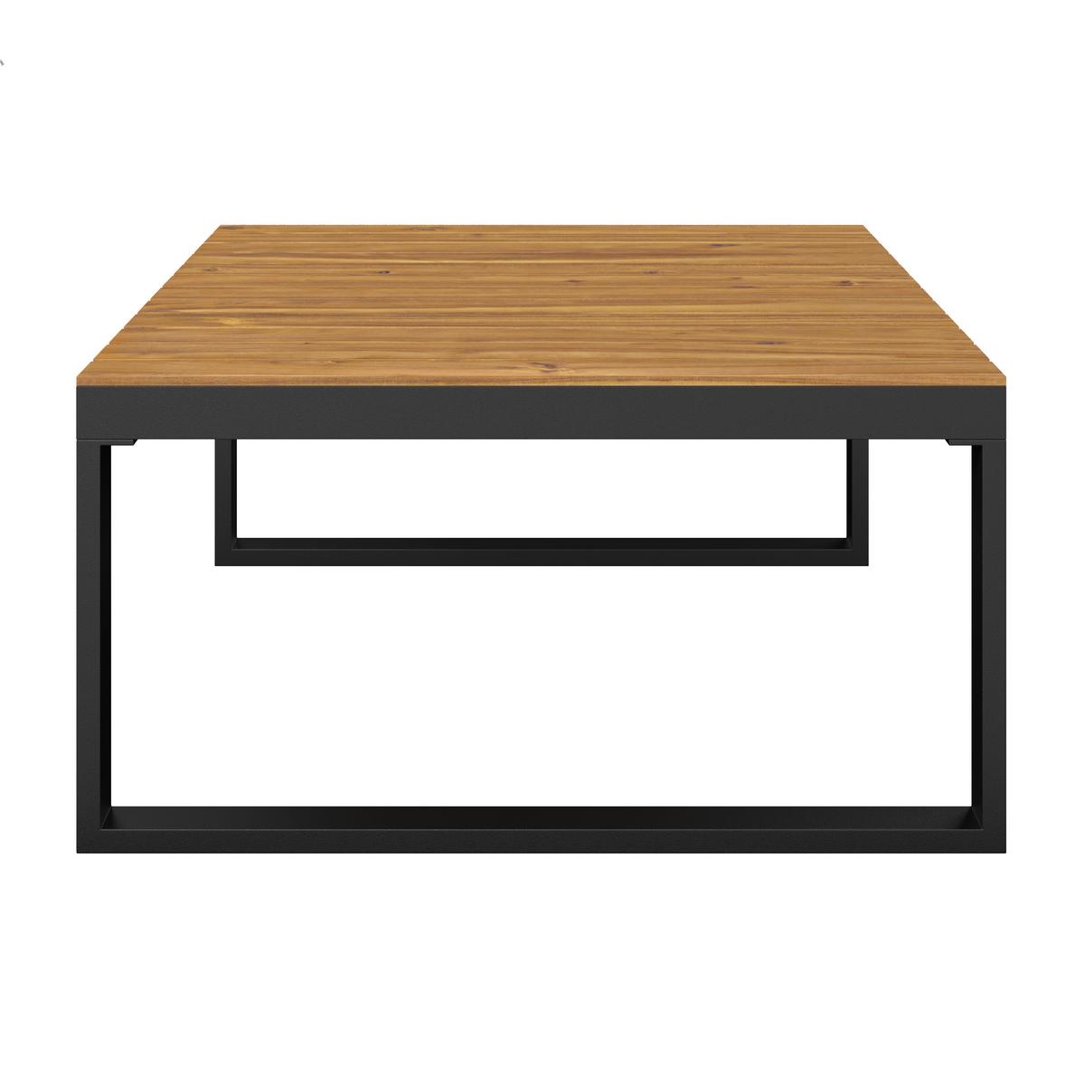 TERASOVÁ SEDACIA SÚPRAVA ADRIANO - čierna/farba akácie, Modern, kov/drevo - Bessagi Garden