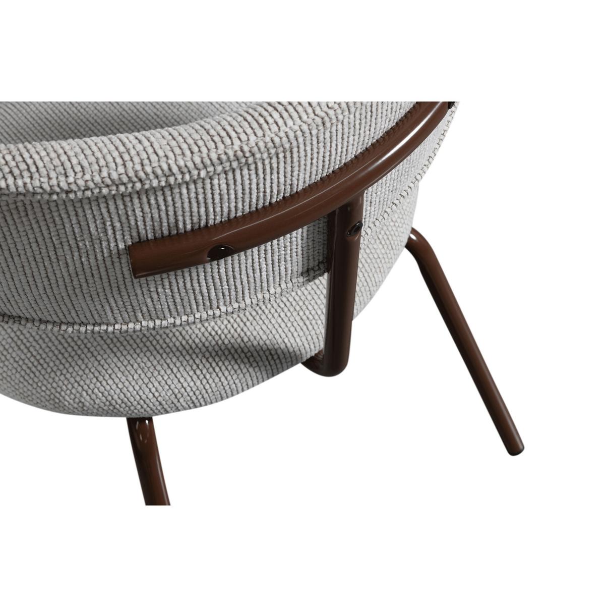 Stuhl-Set Travis Braun/Weiß B: 48cm - Braun/Weiß, MODERN, Textil/Metall (48/75/53cm) - Livetastic