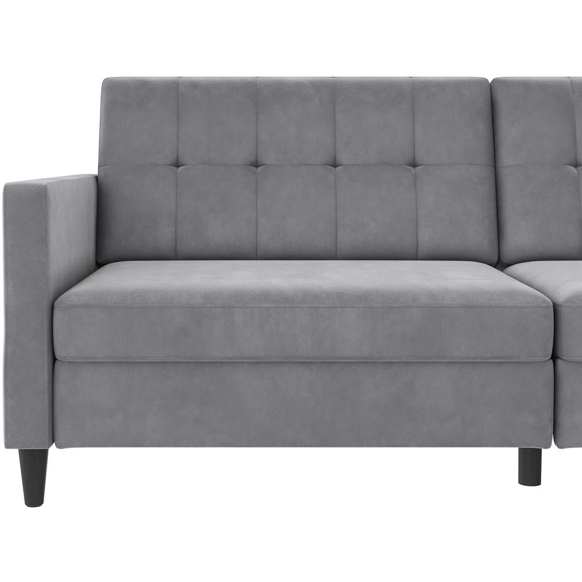 Schlafsofa Hannover Grau, mit Schlaffunktion - Schwarz/Grau, Basics, Textil (203/82/83cm) - Livetastic