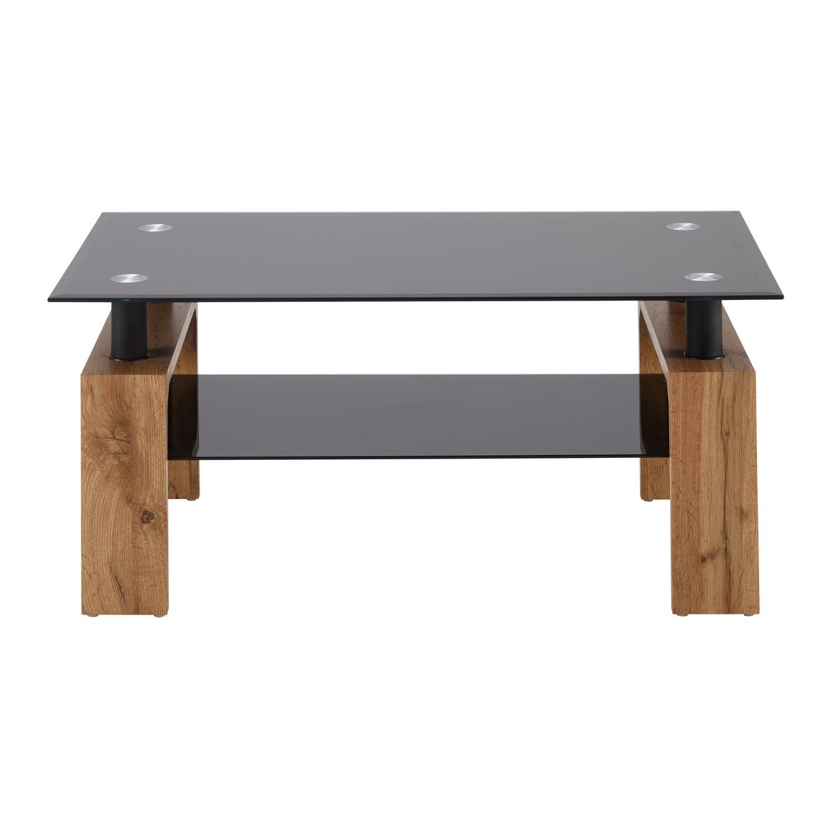 KONFERENČNÍ STOLEK INTRO - barvy dubu/černá, Moderní, kov/kompozitní dřevo (100/60/45cm) - Mömax