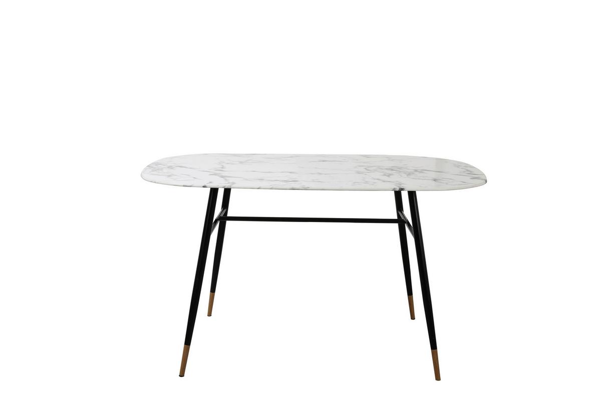 Esstisch Schwarz, Weiß L: 140cm - Schwarz/Weiß, Design, Glas/Metall (140/90/77cm) - Livetastic