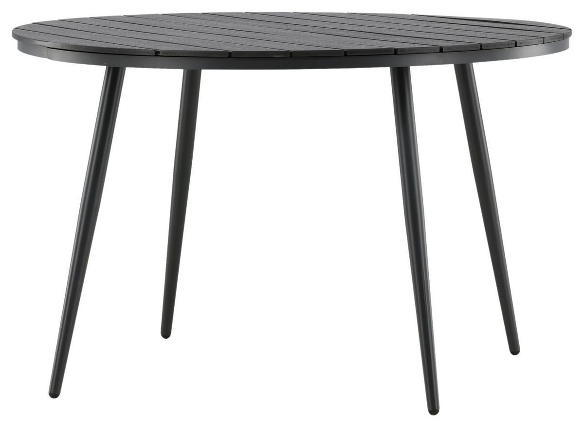 Gartentisch Break Aluminium D: 120cm - Schwarz, KONVENTIONELL, Kunststoff/Metall (120/74cm) - Gardenson