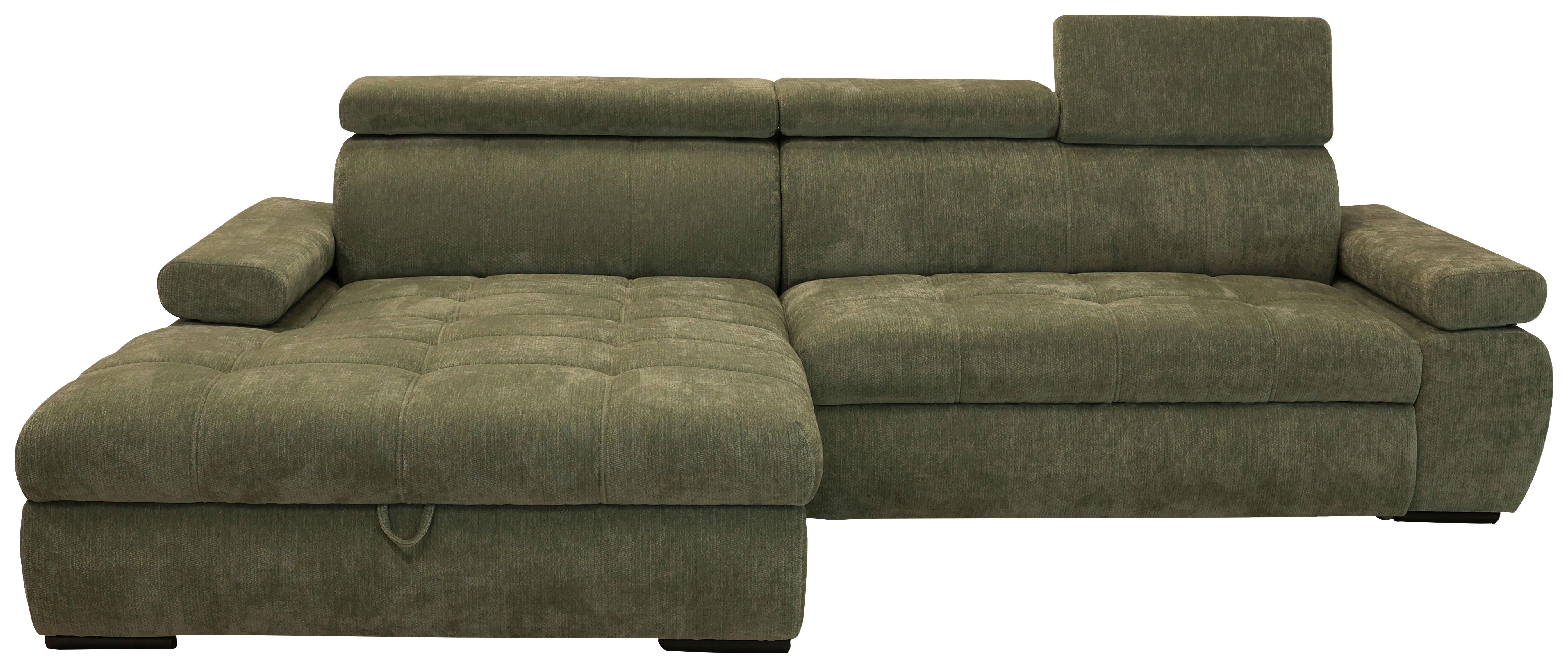 Rohová sedačka VEGAS, levá, lesní zelená žinylka - černá/lesní zelená, Design, dřevo/textil (173/294cm)