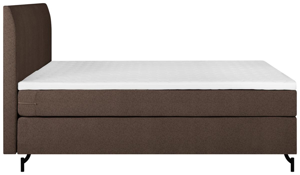 Boxspringbett Linz 140x200 cm Braun inkl. Topper - Schwarz/Braun, MODERN, Textil (140/200cm) - MID.YOU