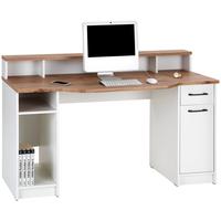 Psací stůl TOBI MX 166 - bílá/barvy dubu, Moderní, kompozitní dřevo/plast (150/91/68cm)