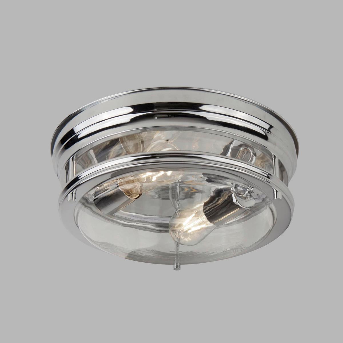 Bad-Deckenleuchte Ip44 Chromfarben Ø 35 cm - Chromfarben, Basics, Glas/Metall (35/14,5cm)