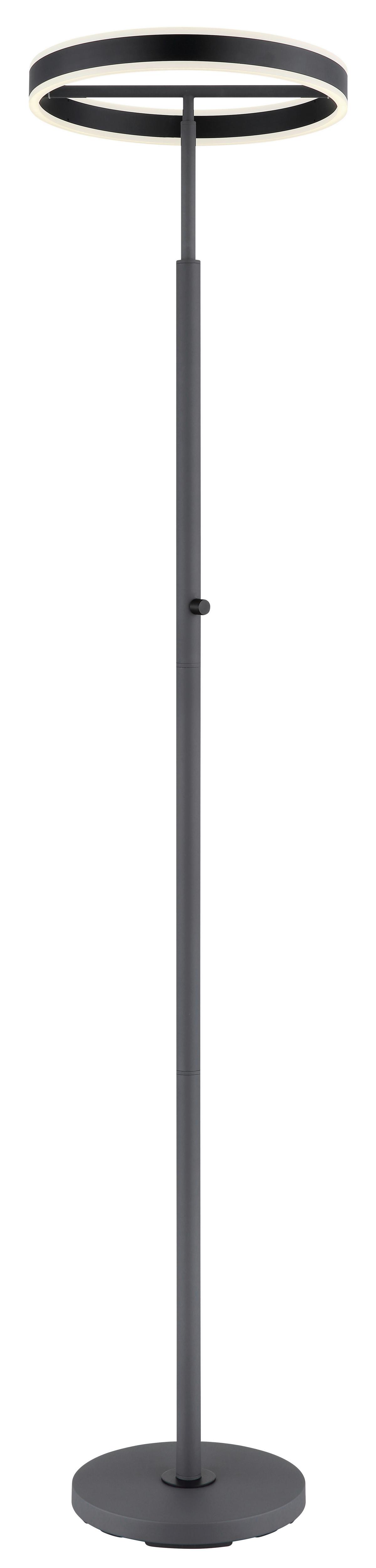 Led-stehleuchte Drehdimmer - Anthrazit/Schwarz, Design, Kunststoff/Metall (40/181cm) - Globo