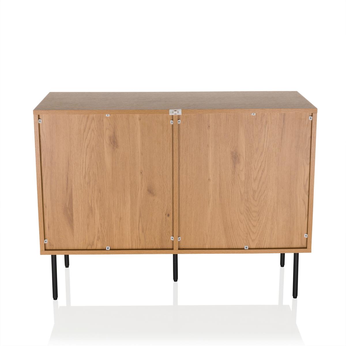 Linno S Sideboard Eichefarben B: 100 Cm - Eichefarben/Schwarz, MODERN, Holzwerkstoff (100/74/40cm) - MID.YOU