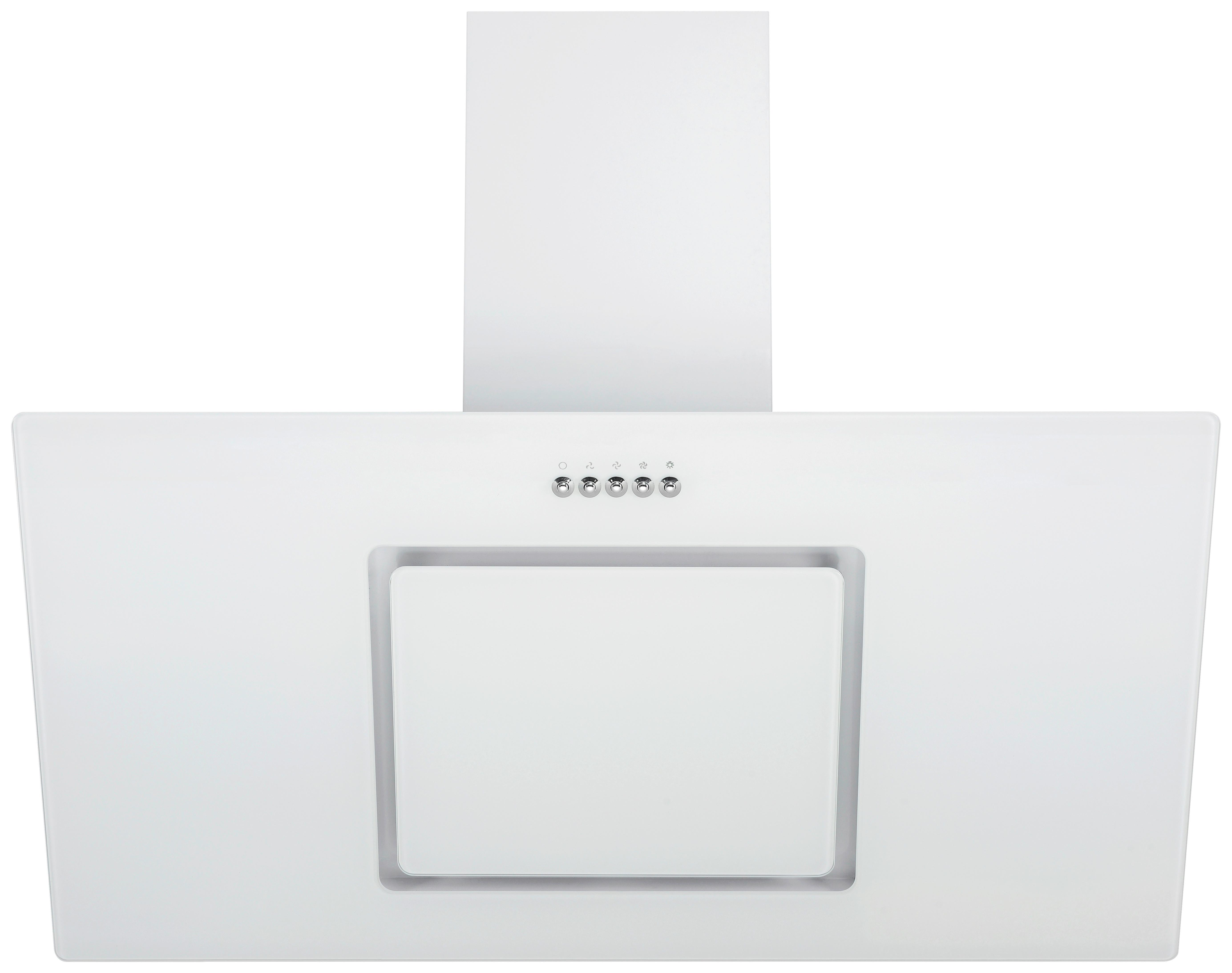 Dunstabzugshaube Svea Weiß B: 90 cm, LED - Weiß, Trend, Glas/Metall (90/73,9-111,9/37cm) - Respekta