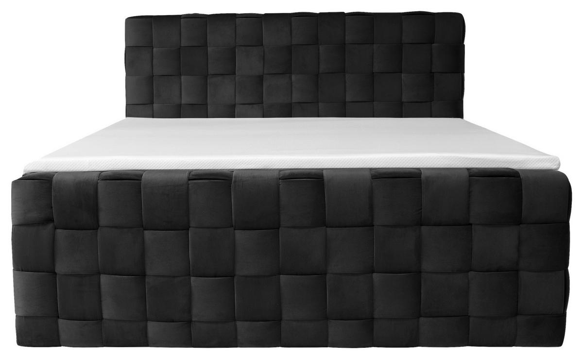 Boxbett Zante Schwarz Lf: 160x200 cm - Schwarz, MODERN, Textil (160/200cm) - Livetastic