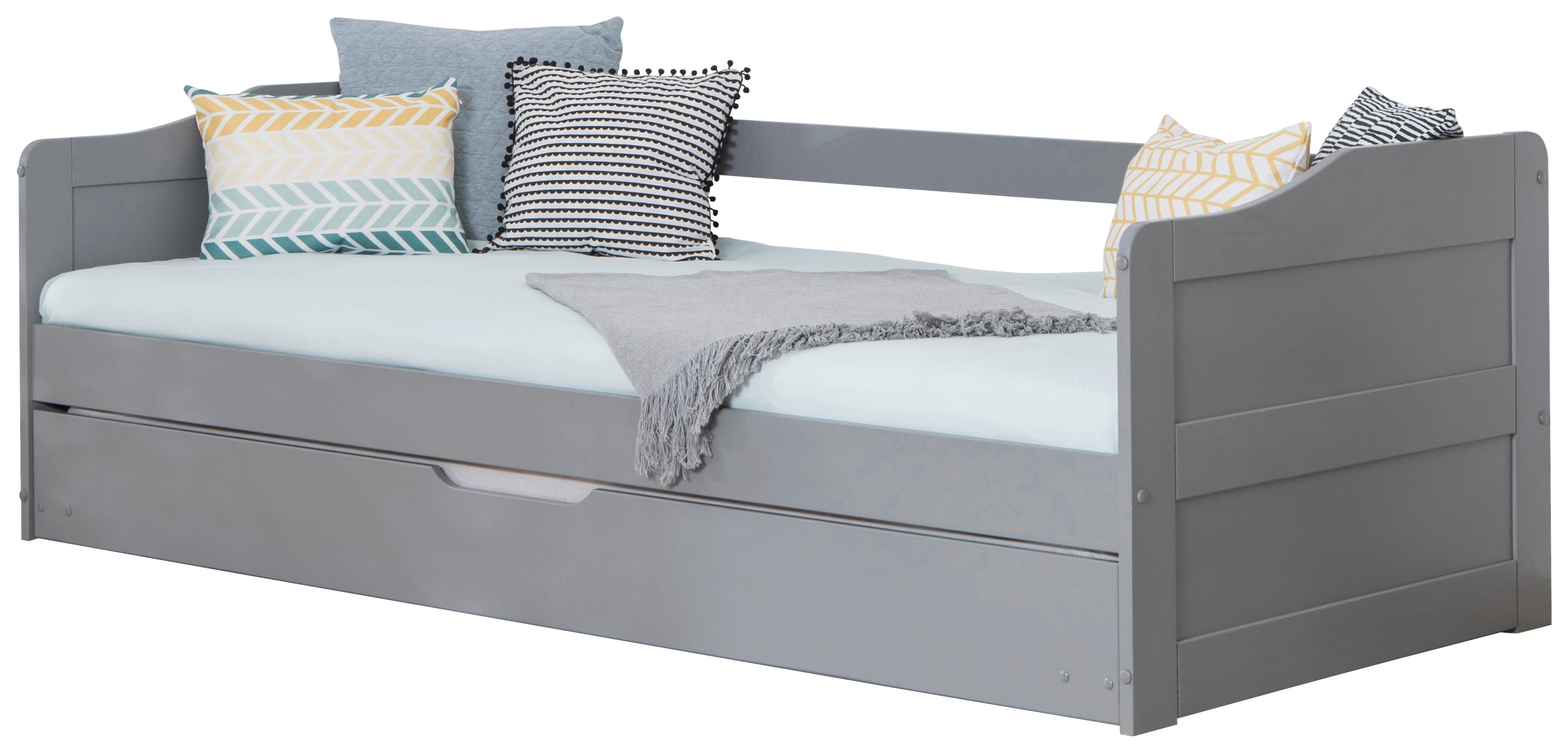 Ausziehbett 970460 Melinda - Hellgrau, MODERN, Holz (90/200cm) - MID.YOU