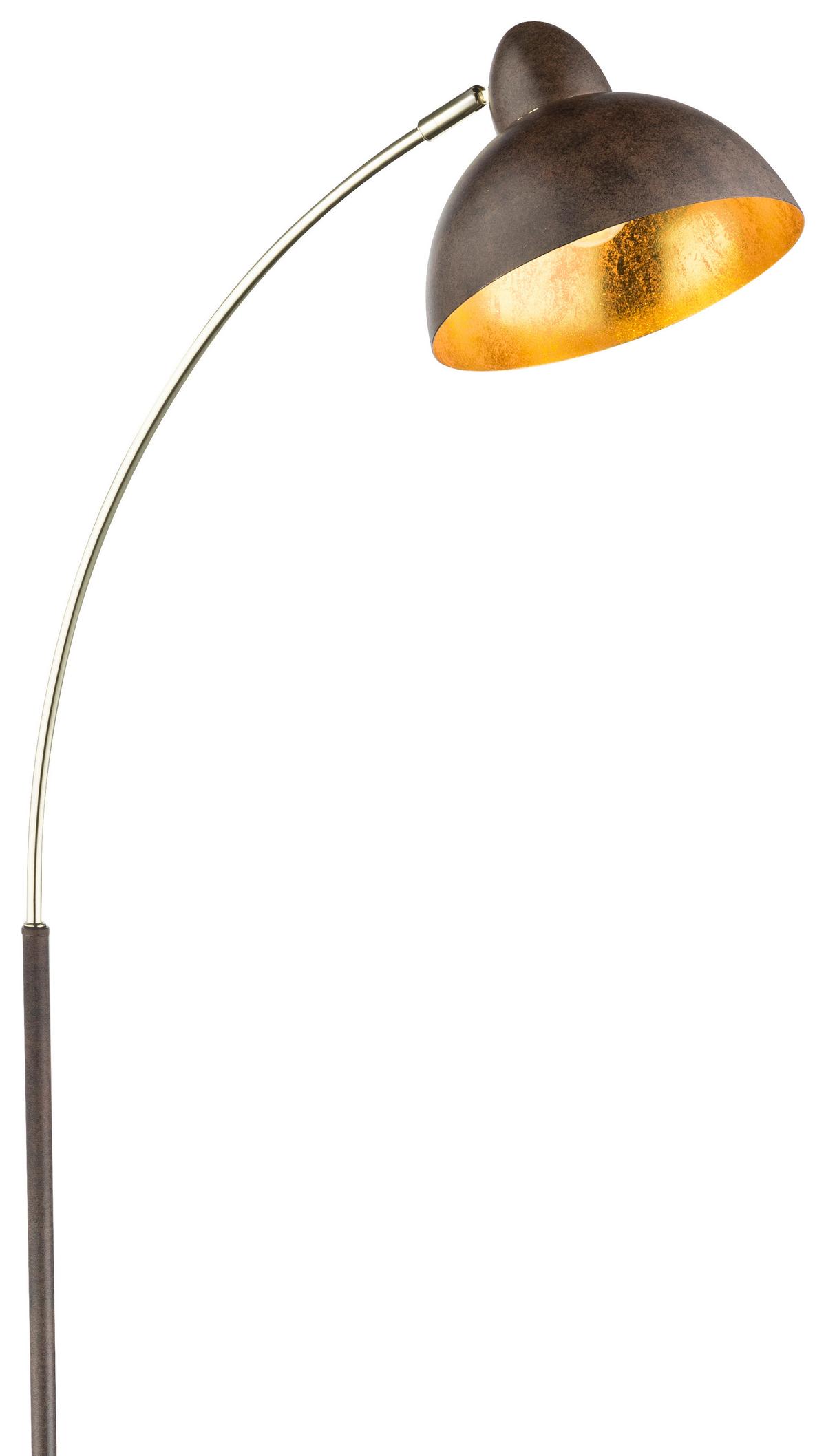 Stehlampe Gildo Goldfarben/rostfarben - Rostfarben/Goldfarben, Trend, Metall (50/23/155cm) - Globo