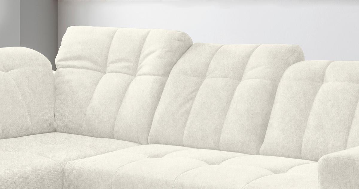 Ecksofa mit USB Anschluss Sano, Creme, S: 200x261 cm - Creme/Schwarz, MODERN, Textil (200/261cm) - Livetastic