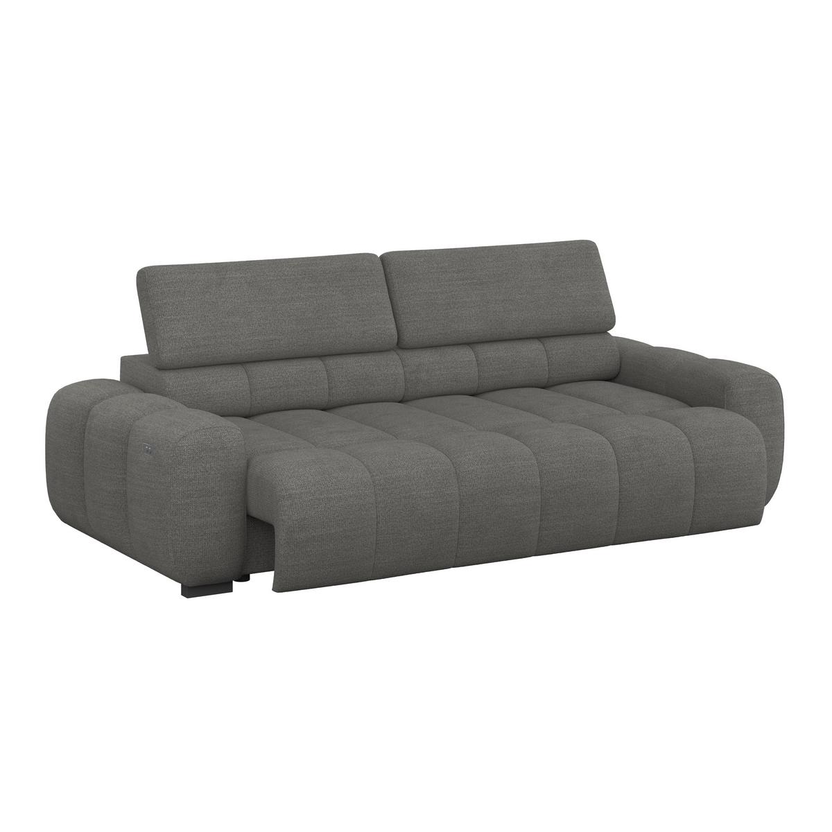 Bigsofa Bull Webstoff anthrazit, B: 248 cm - Anthrazit/Schwarz, Design, Textil (248/77-97/108cm) - Luca Bessoni