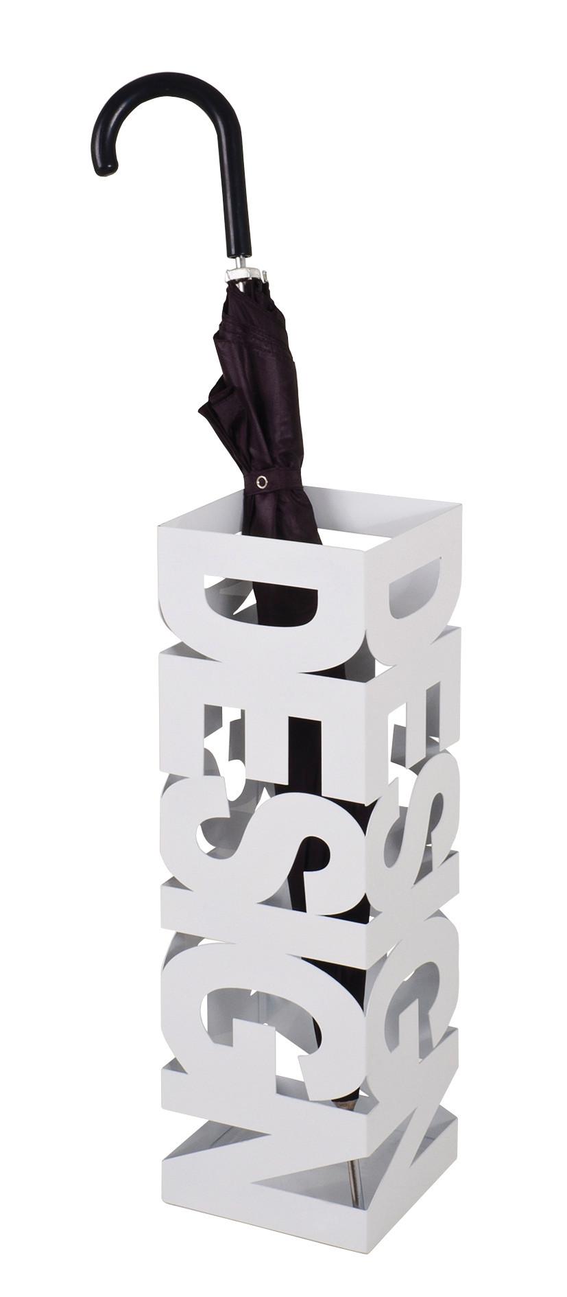 STOJAN NA DÁŽDNIKY DESIGN - biela, Modern, kov (16/48/16cm)