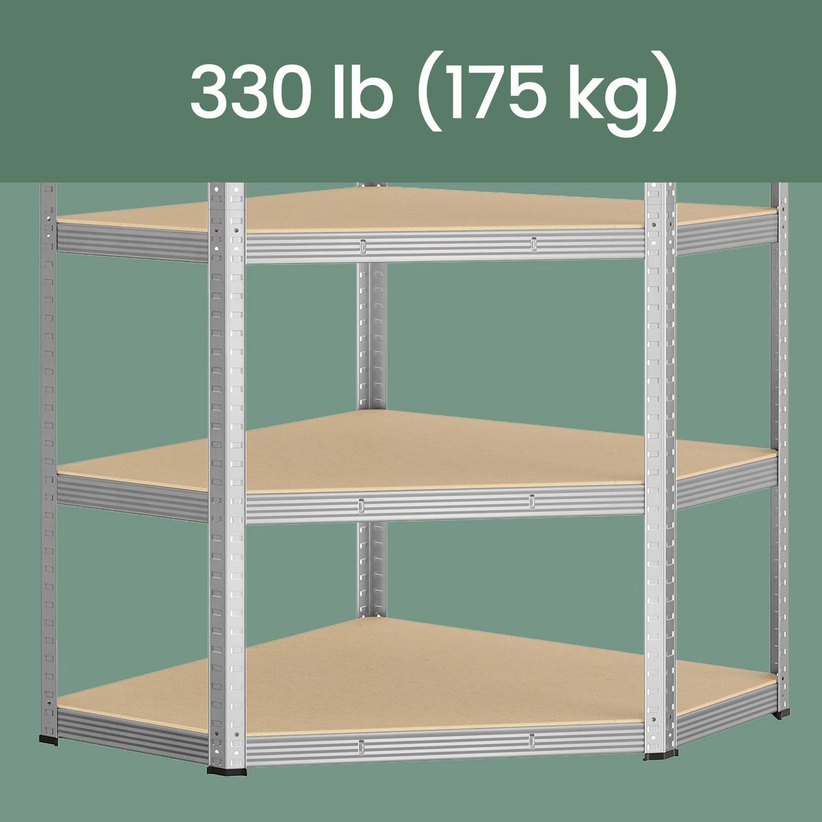 Schwerlastregal Shelving Silberfarben B: 90 cm - Silberfarben, Basics, Holzwerkstoff/Metall (90/180/90cm)