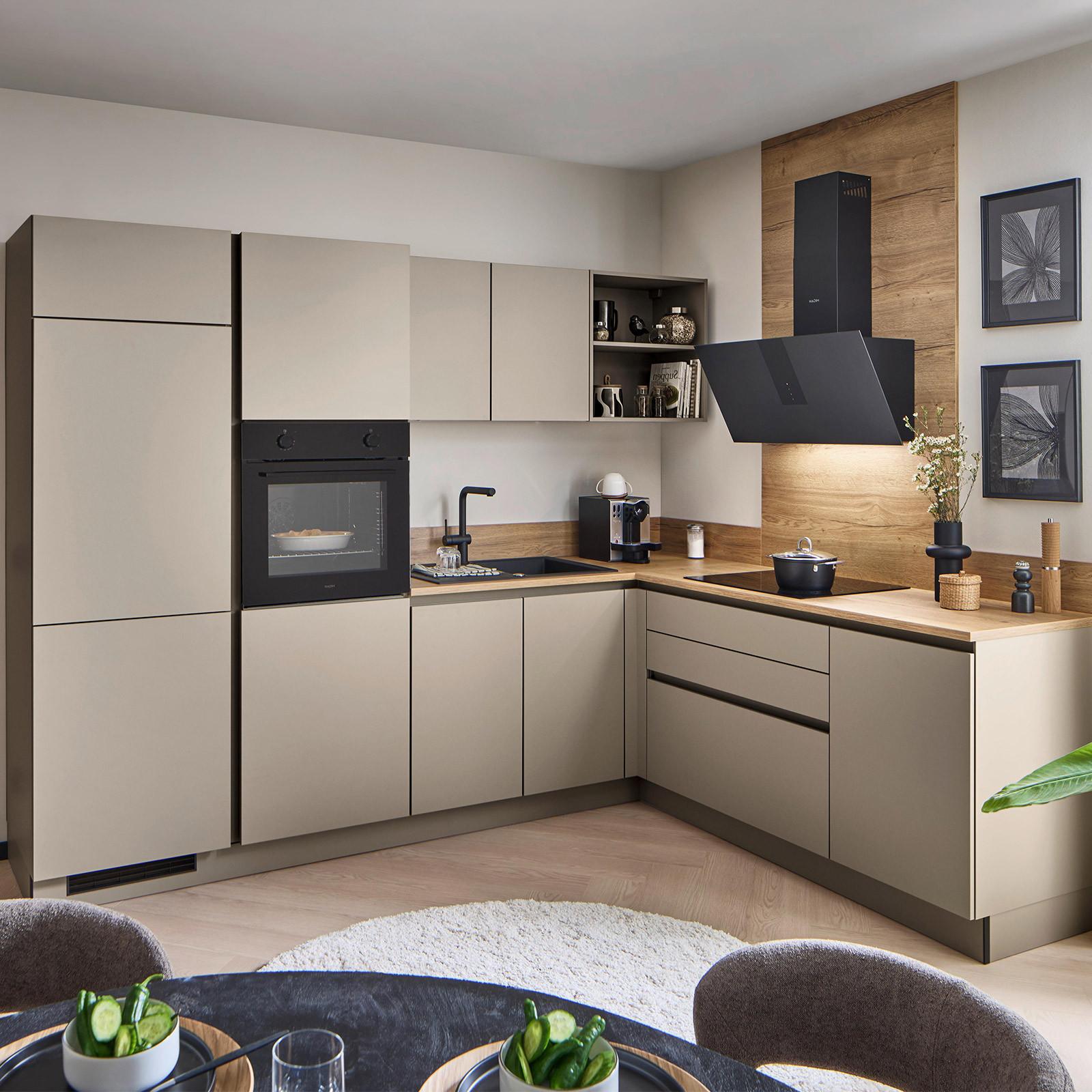 ECKKÜCHE WIN - Eichefarben/Creme, MODERN, Holzwerkstoff (278,2/205,2cm) - Express-Kuechen
