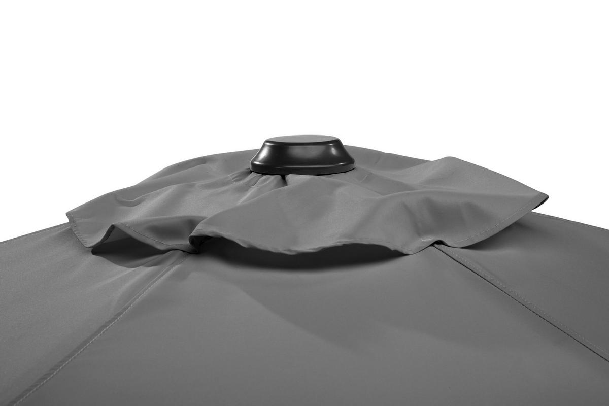 Sonnenschirm Cordoba BxHxT: 270x236x270 cm Anthrazit - Eichefarben/Anthrazit, Basics, Textil/Metall (270/236/270cm) - Schneider