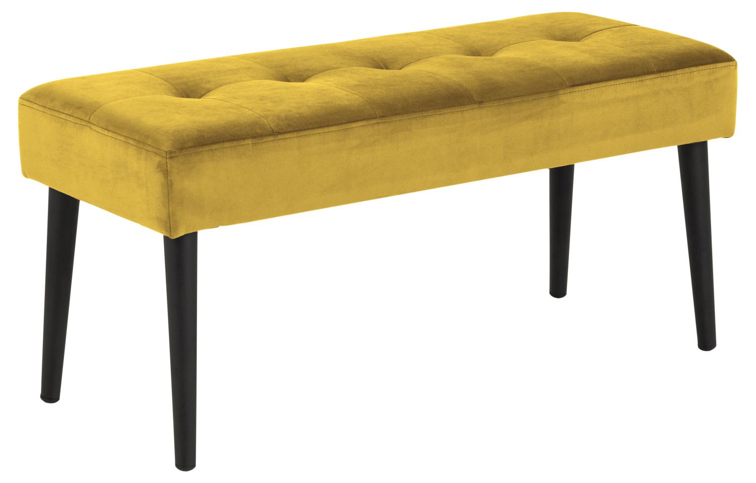 Sedací Lavice Glory Bank - černá/žlutá, Design, kov/textil (95/45/38cm)