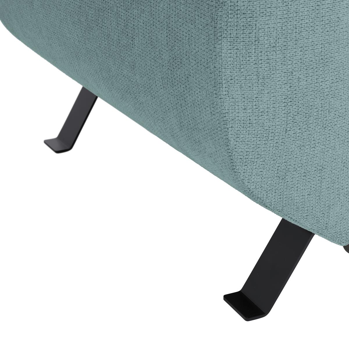 Rohová sedačka RAVEN, pravá, petrolejová - čierna/petrolejová, Modern, kov/textil (257/198cm) - Mömax