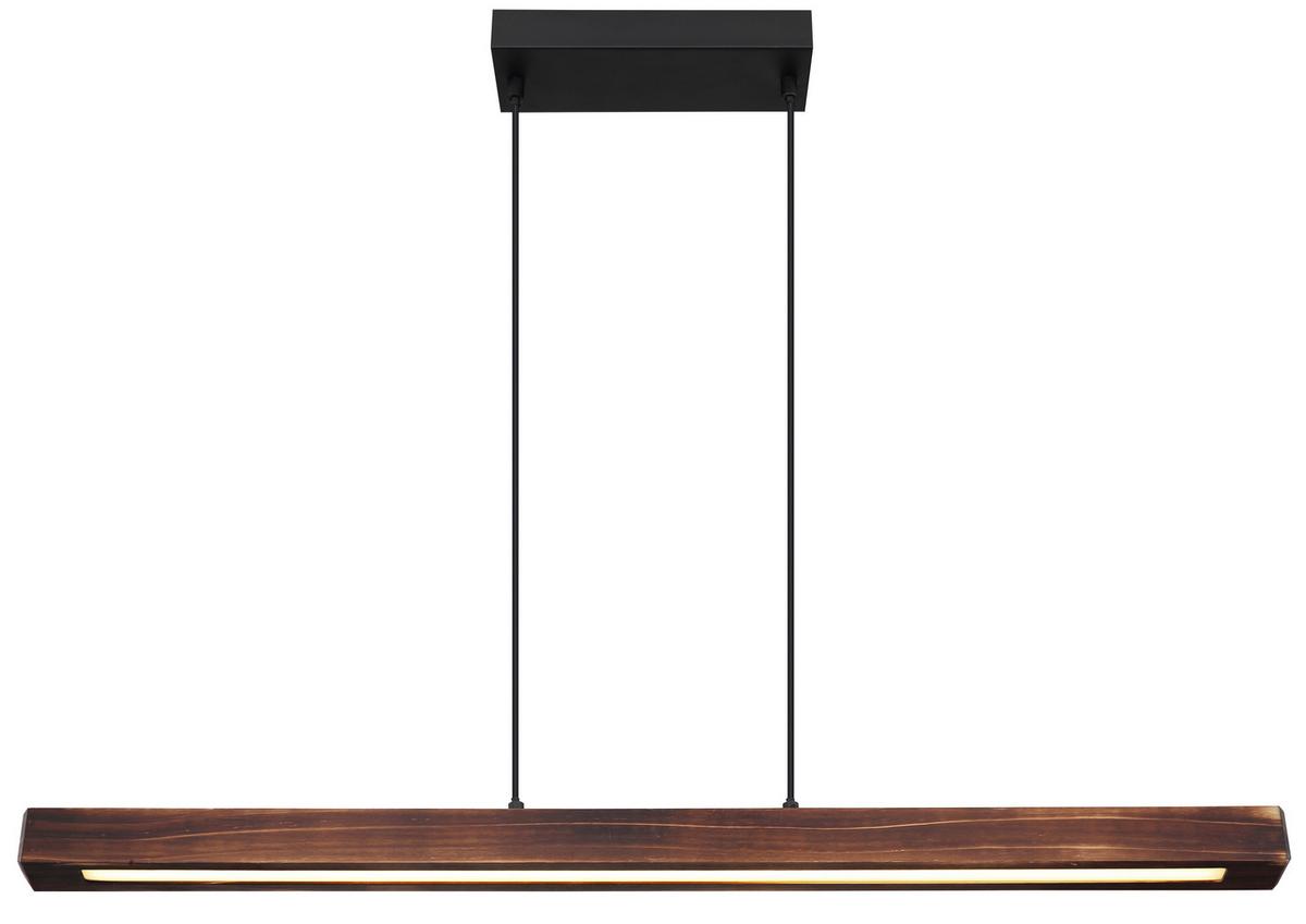 Led-hängeleuchte 15536h - Dunkelbraun/Schwarz, Natur, Holz/Kunststoff (90/8/120cm) - Globo