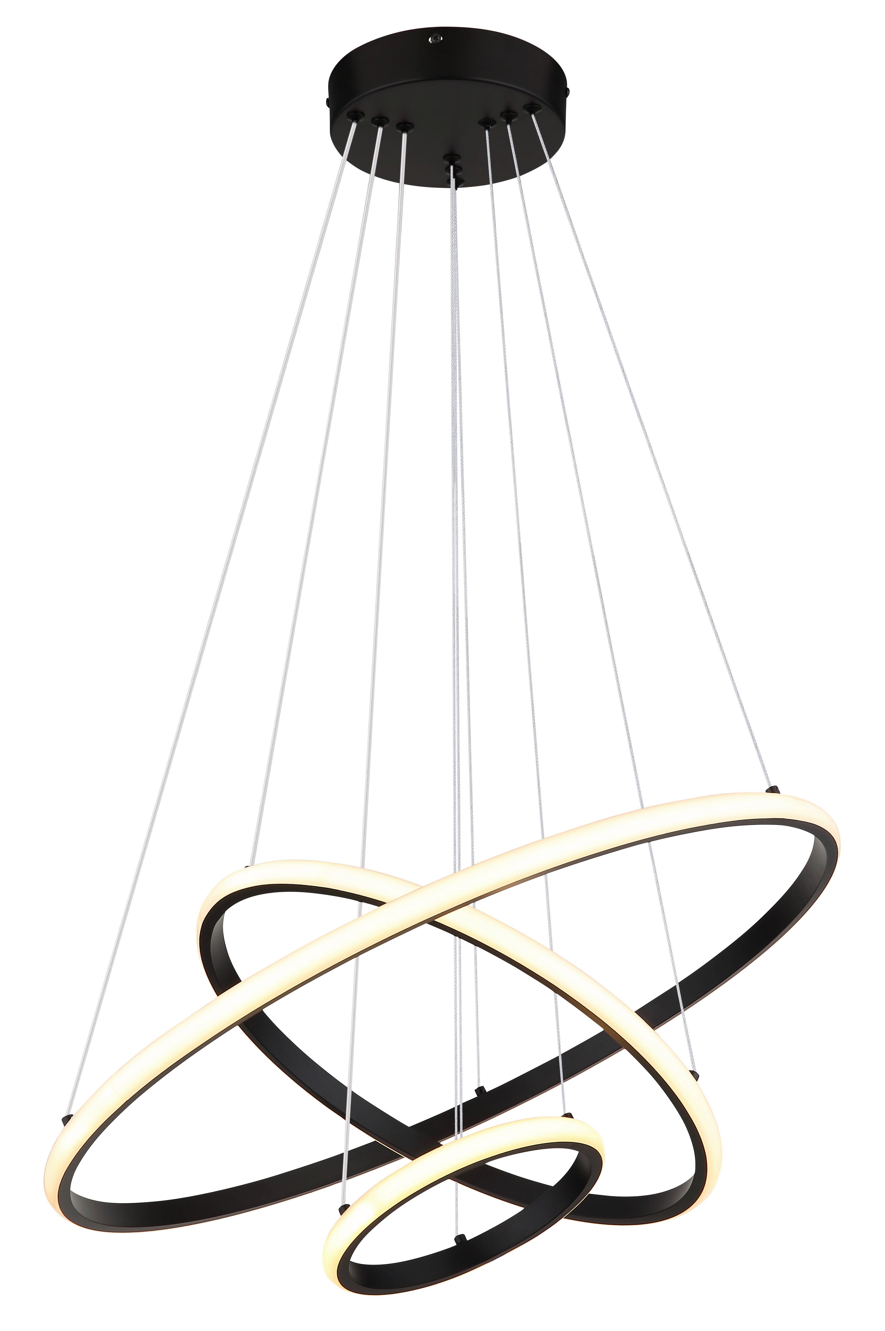 LED-Hängeleuchte 67404s Corine - Schwarz/Weiß, Basics, Kunststoff/Metall (60/100cm) - Globo