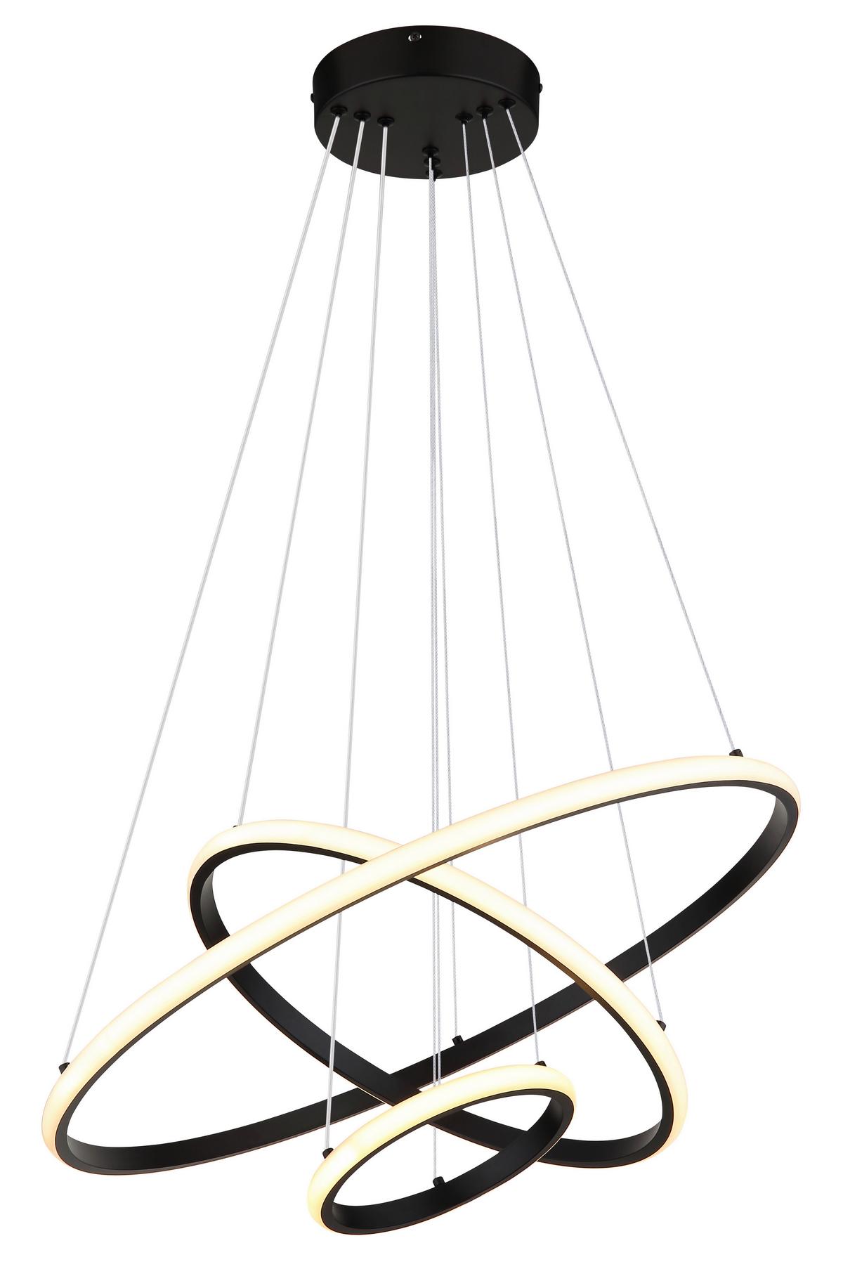 Led-hängeleuchte 67404s Corine - Schwarz/Weiß, Basics, Kunststoff/Metall (60/100cm) - Globo