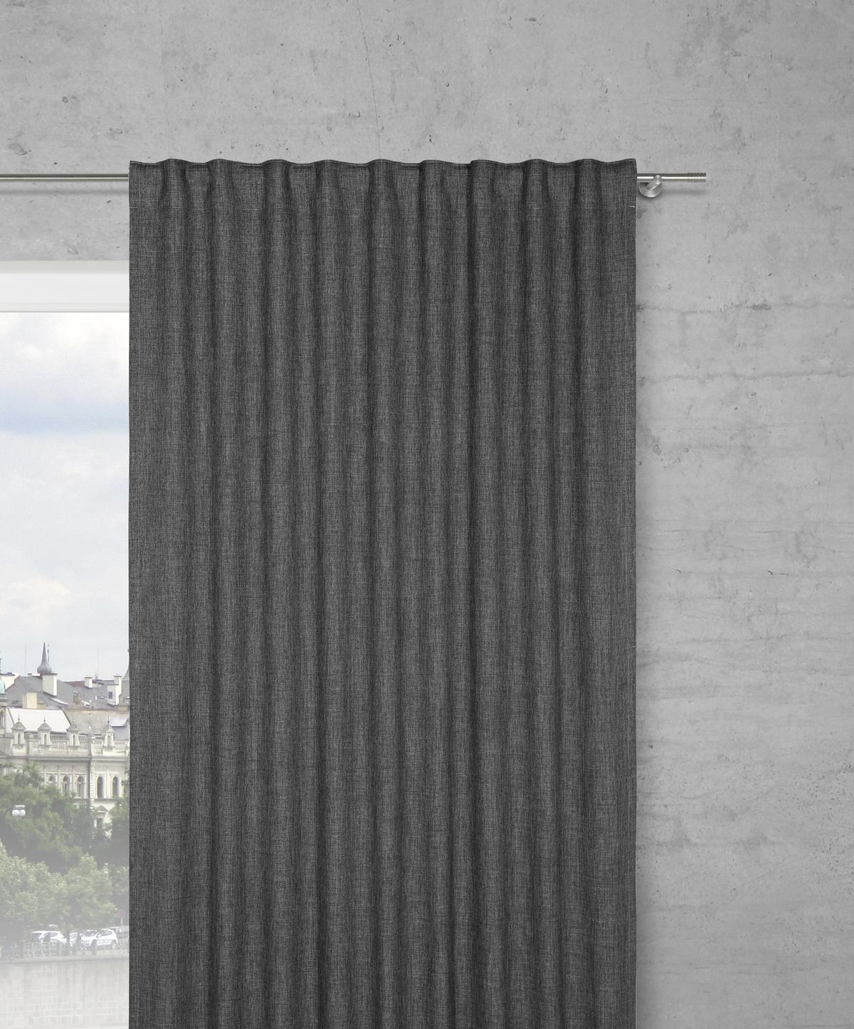 HOTOVÝ ZÁVĚS LEO, 135/255cm, šedá - šedá, textil (135/255cm) - Premium Living