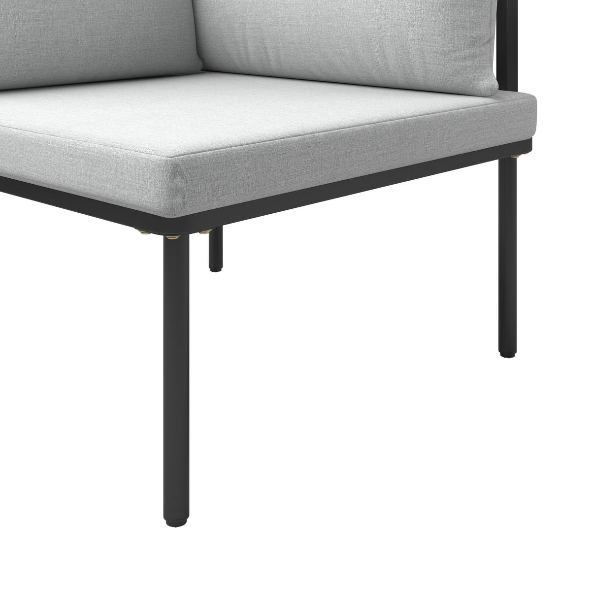 Loungegarnitur Vienna - Schwarz/Grau, MODERN, Holz/Textil (70/30/77cm) - Beldano