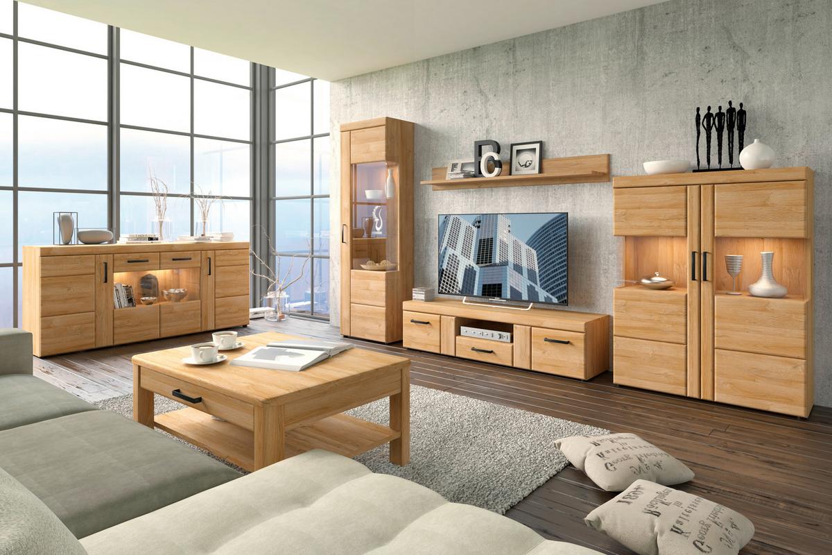 Wandregal Cortina Eichefarben Dekor B: 117,6 cm - Eichefarben, MODERN, Holzwerkstoff (117,6/19,6/21,9cm)