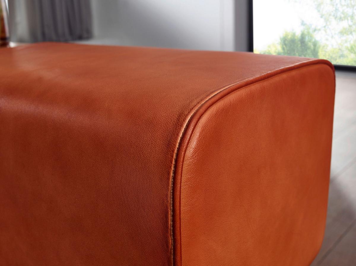 Garderobenbank B: 120 Cm Mit 2 Schubladen Braun - Braun, MODERN, Leder/Holz (120/56/30cm) - MID.YOU