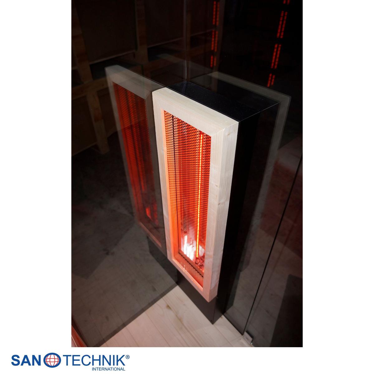 Infrarotkabine, für 2 Personen 5 Vollspektrumstrahler - Schwarz, KONVENTIONELL, Holz (125/190/100cm) - Sanotechnik