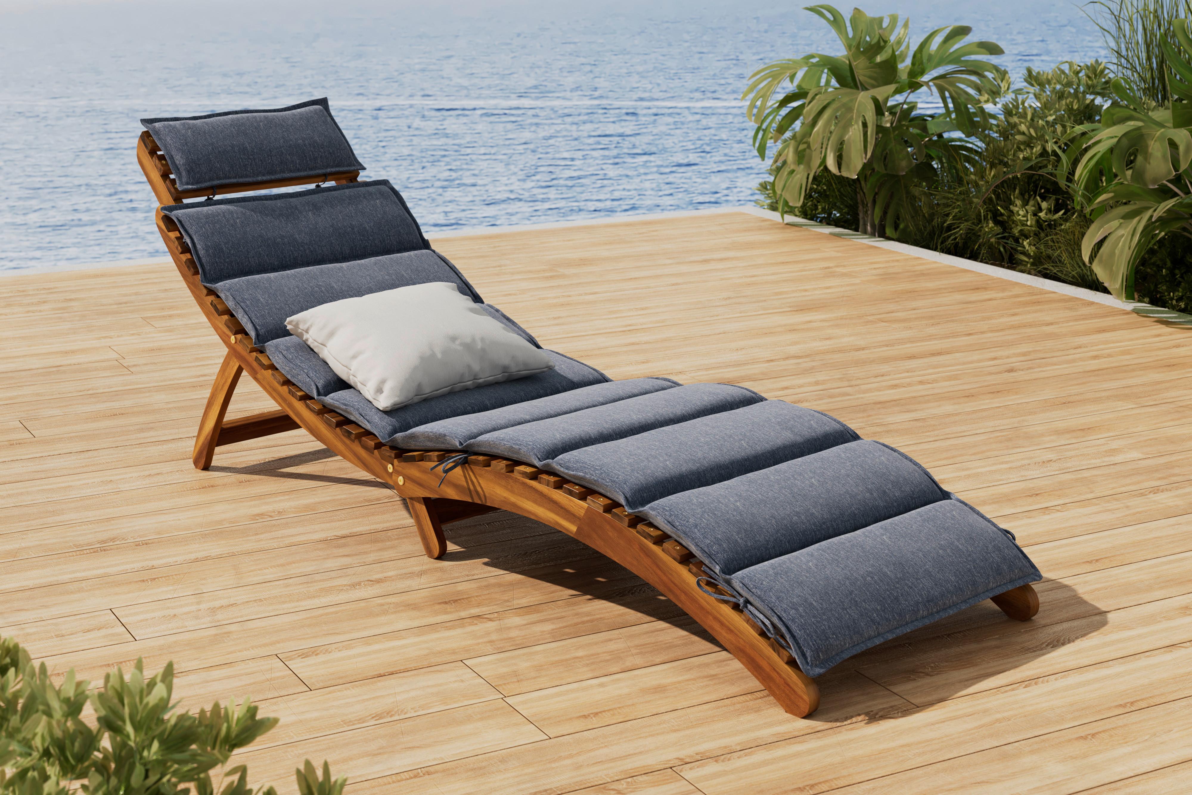 ZÁHRADNÉ LEŽADLO NATALIE - sivá, Natur, drevo/textil (180/62/54cm) - Mömax