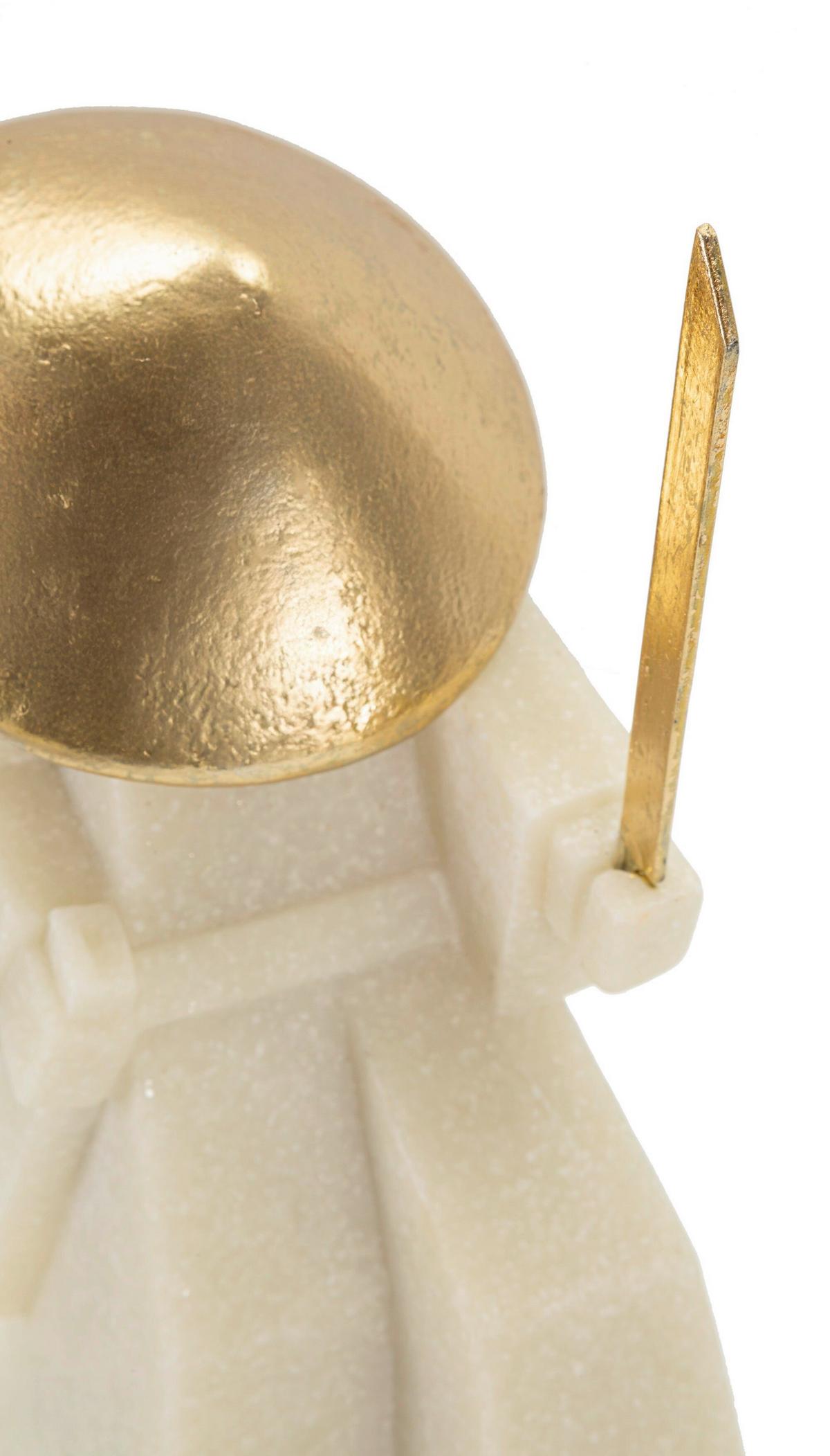 Skulptur Kunststoff/metall, Weiß/gold - Basics, Kunststoff/Metall (14/24.5/9cm)