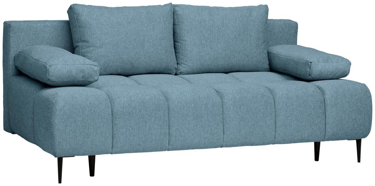 Schlafsofa Bobbio Blau B: 204cm - Blau/Schwarz, MODERN, Textil (204/90/95cm) - MID.YOU