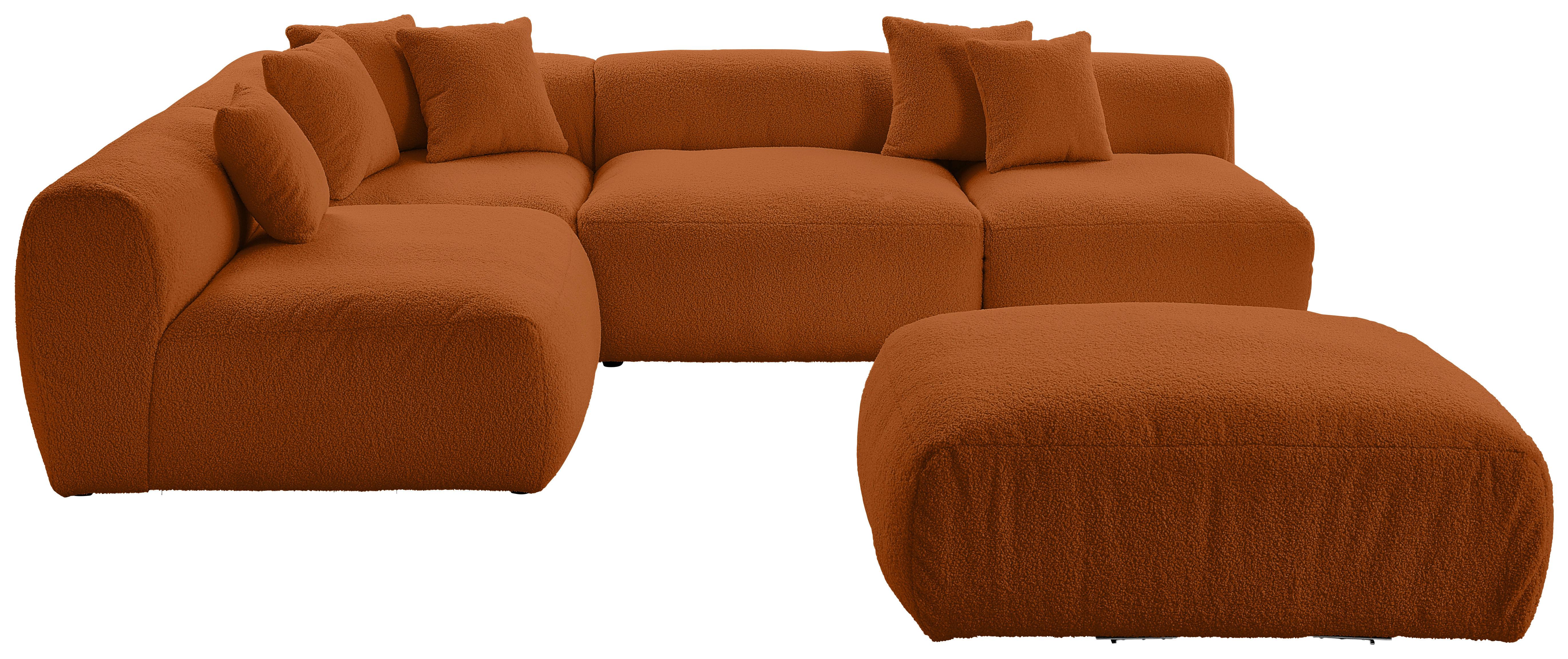 Ecksofa Bloom Rostfarben Teddystoff - Rostfarben, Trend, Textil (215/300cm) - Livetastic