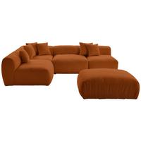 Ecksofa Bloom Rostfarben Teddystoff - Rostfarben, Trend, Textil (215/300cm) - Livetastic