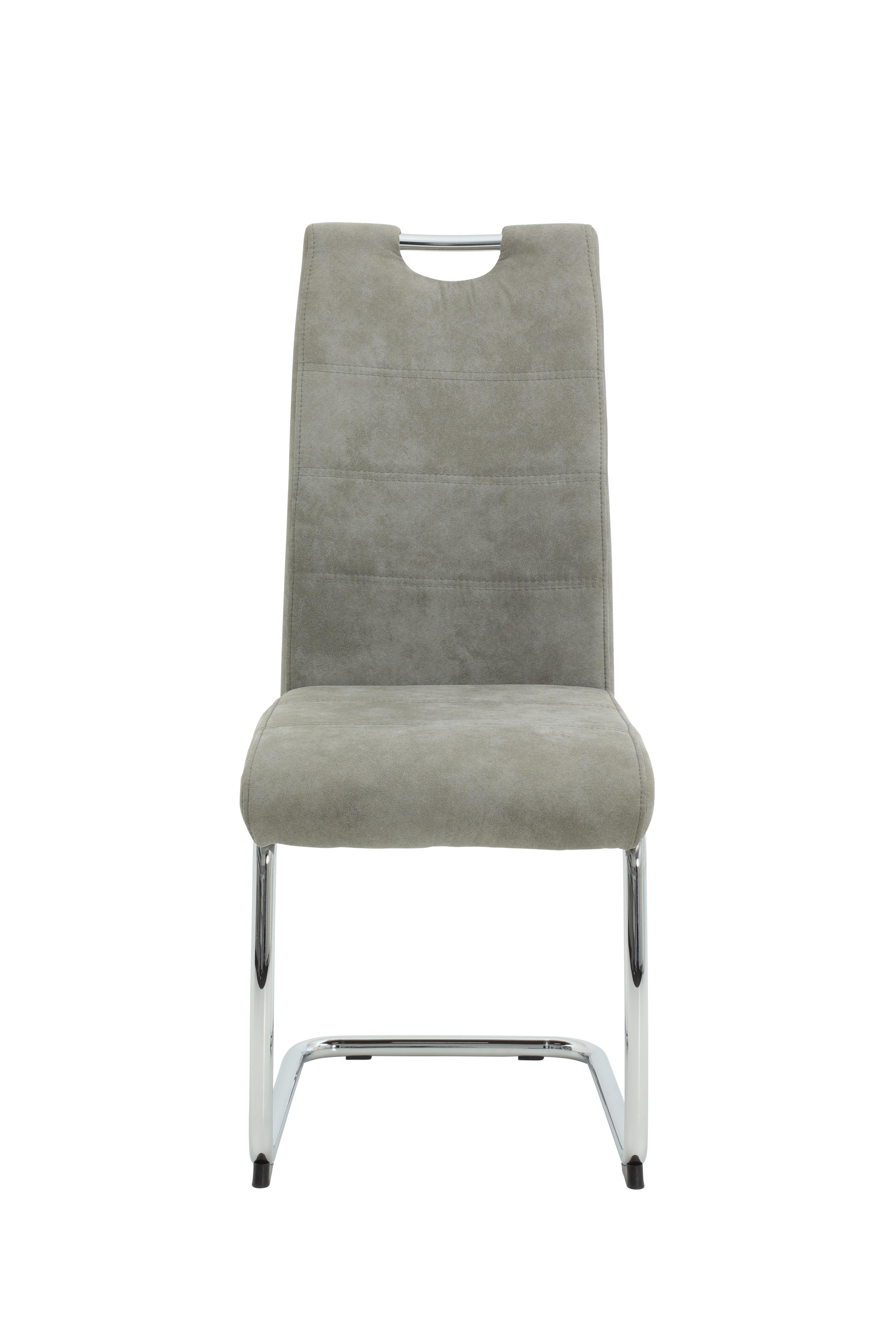 Schwingstuhl-set Flora Grau B: 43 Cm - Chromfarben/Grau, MODERN, Textil/Metall (43/98/59cm) - MID.YOU