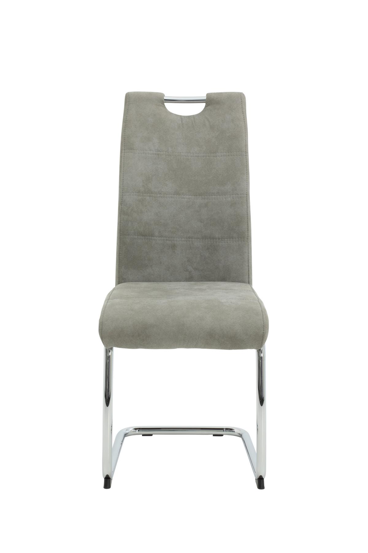 Schwingstuhl-set Flora Grau B: 43 Cm - Chromfarben/Grau, MODERN, Textil/Metall (43/98/59cm) - MID.YOU