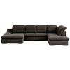 Wohnlandschaft Isona Braun Chenille - Chromfarben/Braun, Design, Textil (165/353/212cm) - Livetastic