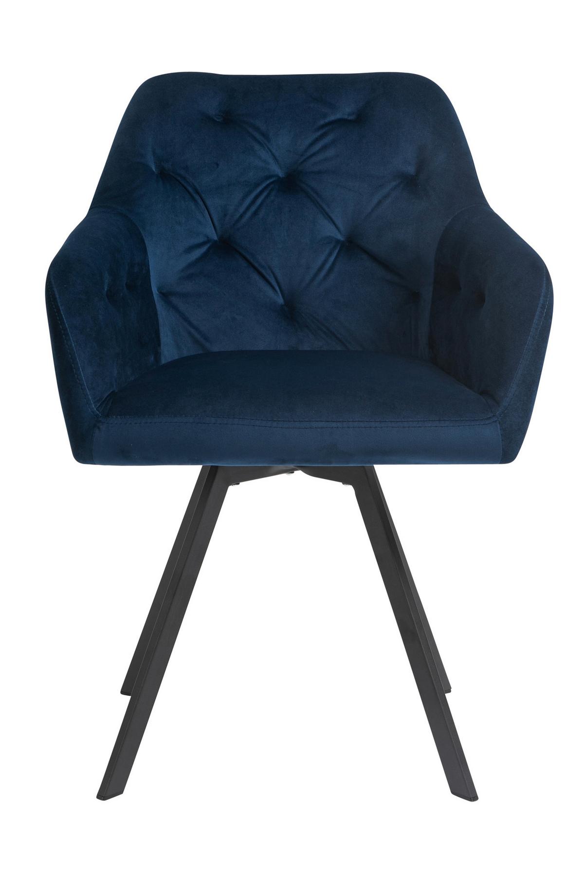 Tischgruppe Cognac/blau L: 160 Cm - Blau/Cognac, MODERN, Holz/Textil (160/85/77cm) - Livetastic