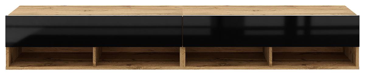 Lowboard Derby 200 - Eiche Wotan/Schwarz, Design, Holzwerkstoff (200/31,5/32,5cm) - Livetastic