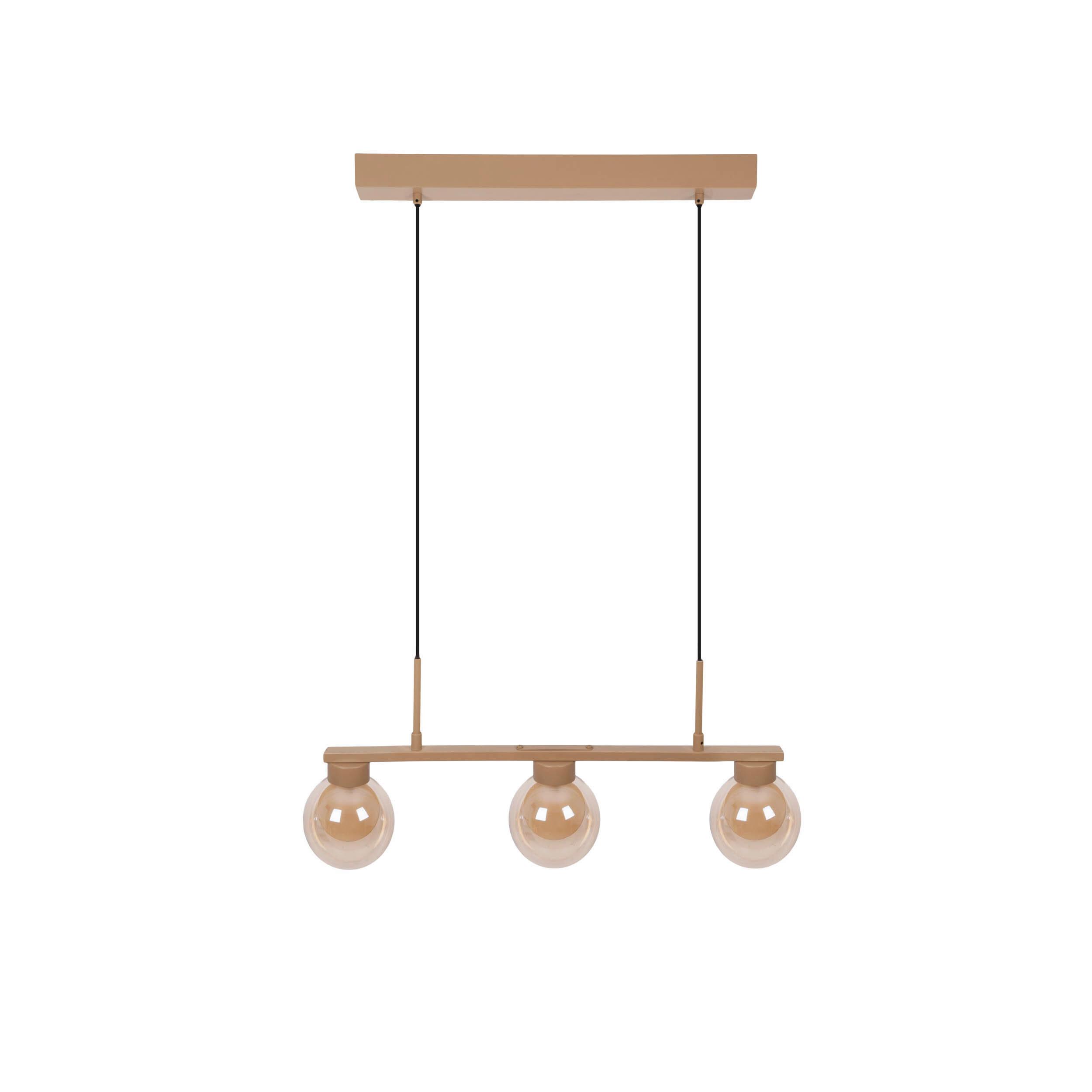 HÄNGELEUCHTE Exkl. 3xG9, 20W - Braun, KONVENTIONELL, Glas/Metall (73/13/150cm) - Näve